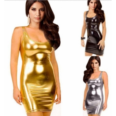 Pvc clubwear bodycon dress sexy club wear