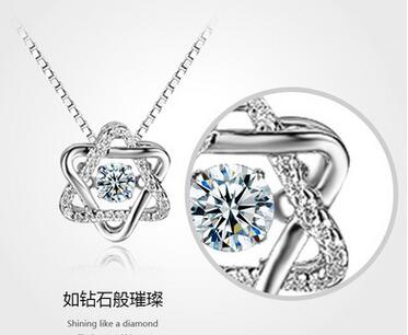 New Korean version of the hexagram S925 sterling silver pendant necklace female clavicle chain Korea
