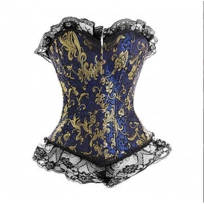 Strapless Ruffled Brocade Corset