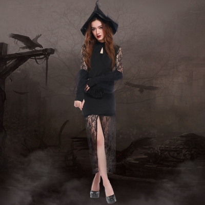 Slim sexy lace dress Halloween witch and witch