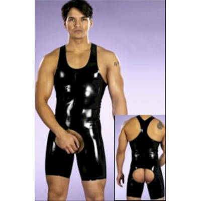 Sexy leather lingeries jumpsuits ladies pvc leather suits