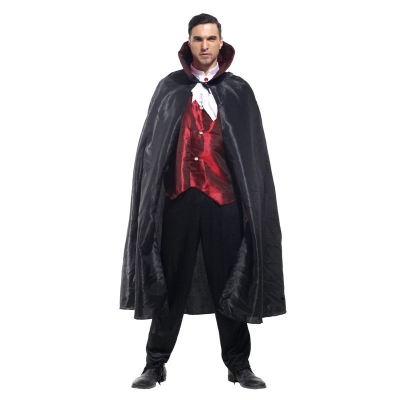 Masquerade red vest vampire costume cloak halloween adult costume black cloak male