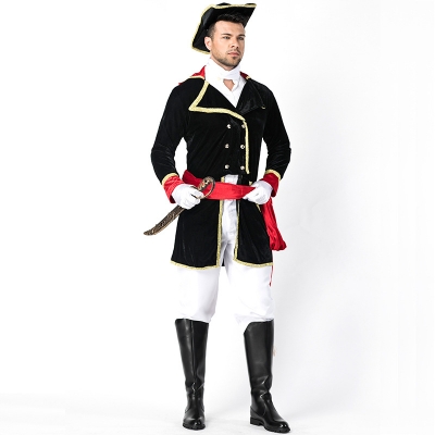 2018 new Halloween costume pirate stage play suit male knight uniform cosplay suit British inspection soldier honours team