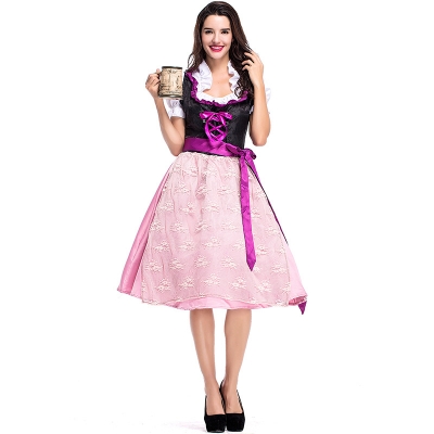 2018 new German beer carnival purple pink beer costume party party carnival cosplay