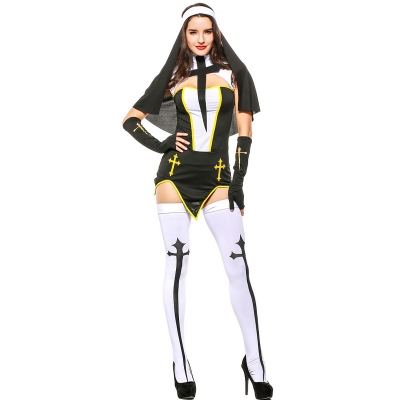 Cosplay uniform masquerade costume nun costume female Taoist priest witch black uniform suit