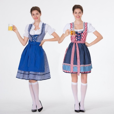 German Oktoberfest Bavarian traditional beer dress dress cotton embroidered maid costume maid costume