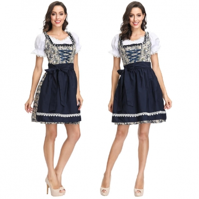 Black European and American beer restaurant waiter clothing German Oktoberfest clothing