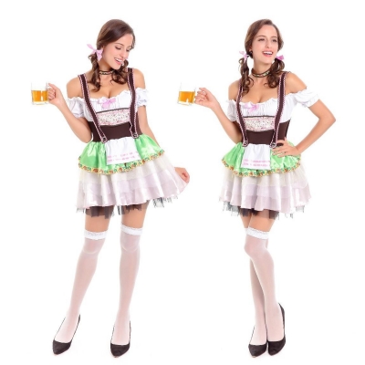 Maid service maid wears German Oktoberfest clothing bar service uniform