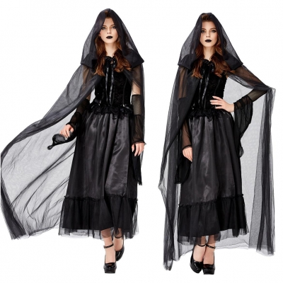 2019 new black cloak cloak vampire demon dark messenger costume Halloween party costume