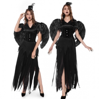 2019 New Dark Angel Black Angel Dress Halloween Party Masquerade Theme Party Costume