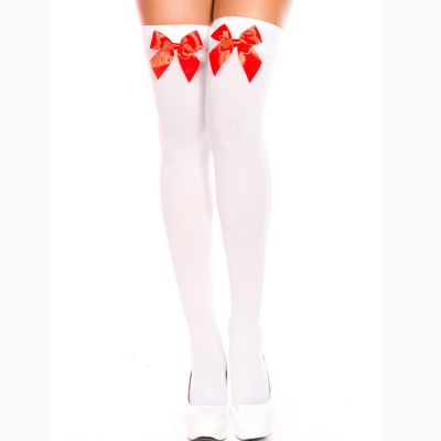 Velvet stockings ladies over the knee socks white sexy high tube bow sexy stockings wholesale