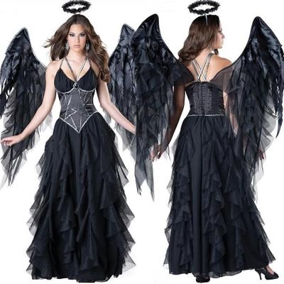 New dark sexy angel costume black angel costume Halloween party party stage costume