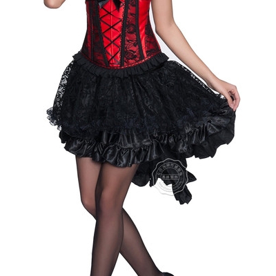 Black punk asymmetrical oblique pendulum style wind skirt with large swing skirt pettiskirt show skirt