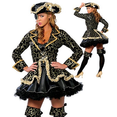 New Halloween Costumes Europe and America Sexy Medieval Caribbean One-eyed Dragon Pirate Costume