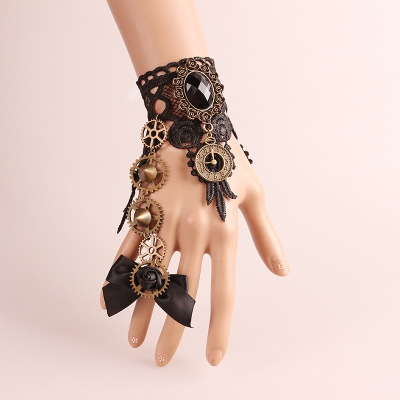 European and American fashion handmade jewelry retro bracelet with ring one lace clock mechanical jewelry series