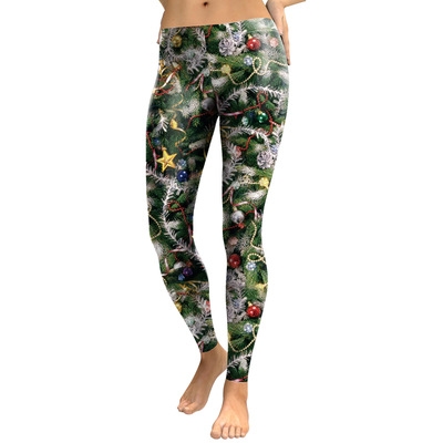 2019 autumn and winter digital printing Christmas tree leggings