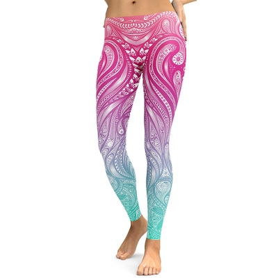 Explosion models digital printing leggings women's outdoor sports slim stretch pants