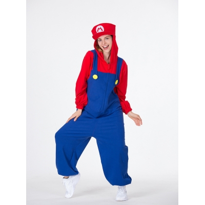Halloween new cosplay red and green mario plumber game suit cartoon super mary suit