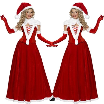New Christmas dress Christmas one-piece suit shawl Christmas performance dress long skirt