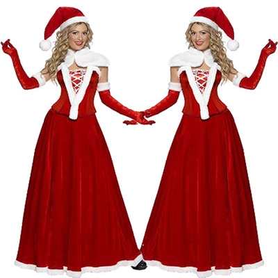 New Christmas dress Christmas one-piece suit shawl Christmas performance dress long skirt