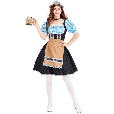 Traditional German Oktoberfest Costumes Bavaria Munich Festival Temperament Dresses Café Workwear