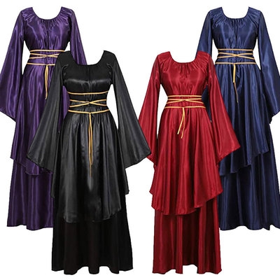 European and American plus size medieval Renaissance holiday dress witch costume stage show COSPLAY long skirt