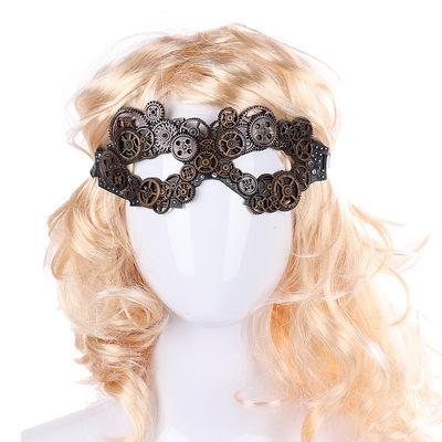 Music Festival Halloween Masquerade Props Retro Steampunk Gear Half Face Mask Goggles Mask