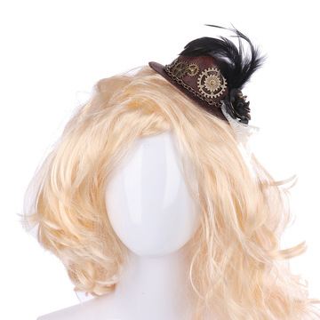 Music festival carnival festival goth punk style gear feather mini hat