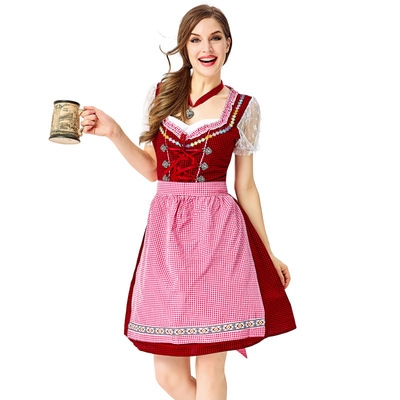 New Bavarian plus size traditional German beer girl dresses Oktoberfest maid clothes