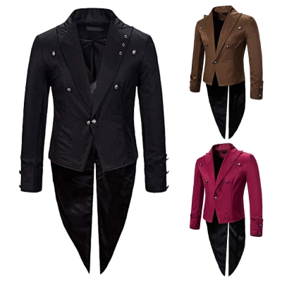 New short tuxedo steampunk style men's jacket stage performance clothing