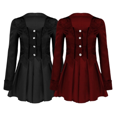 New European and American medieval retro ladies short lace-up jacket Halloween stage gothic women's clothing