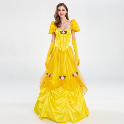 New Halloween Costume Princess Dress Adult Beauty and the Beast Bell Snow White Game Party Costume Dress