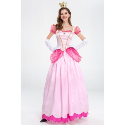 2022 new mario peach princess pink princess stage dress pink party queen dress