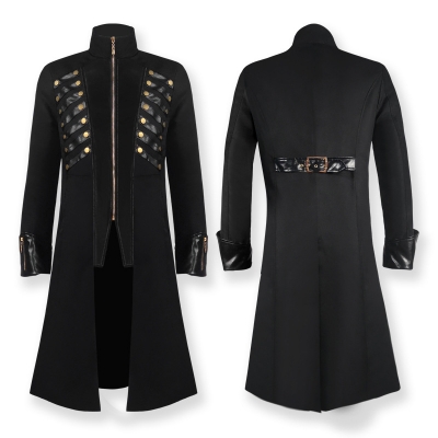 Medieval gothic punk court British long coat cosplay retro vampire officer costume