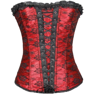 Lace shapewear European and American palace zipper lace corset body shaper