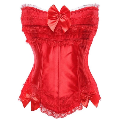 Satin Shapewear Court Lace Lace Pleated Classic European and American Ladies Corset