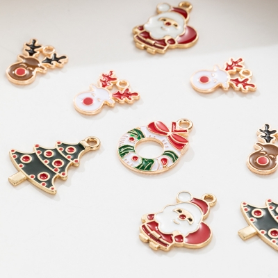 Santa Claus Christmas Tree Snowman Elk Set Following Earrings Bracelet DIY Jewelry Accessories