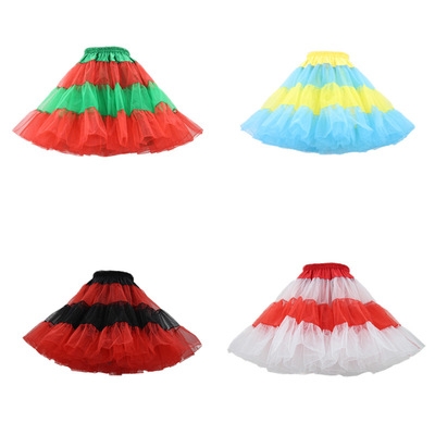 Three-stage maid lolita mesh skirt support boneless crystal yarn support skirt colorful petticoat ball tutu skirt