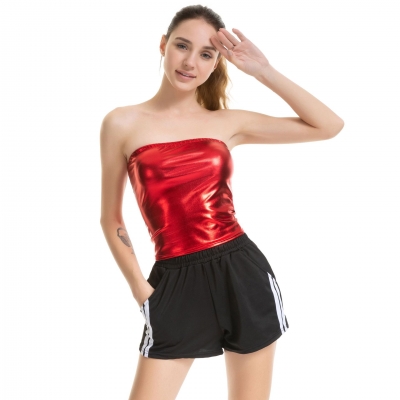 Beautiful explosive women's sexy slim tube top performance service solid color women's uniform