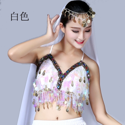 Sequin colorful Chest wrap belly dance Bra Hanging coin stage show sequin fringe top