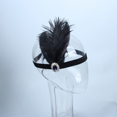 LOWOSAIWOR in the 20s of the feather head with black feather head decorations with great gatsby headdress