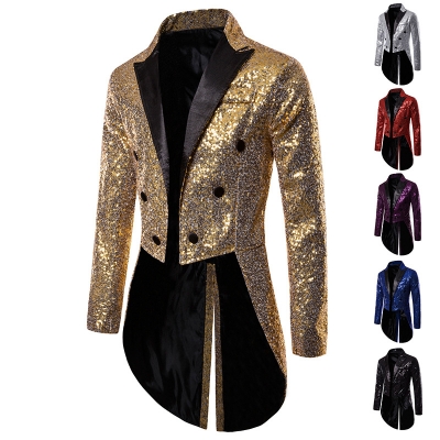 Men's suit tuxedo banquet nightclub performance sequin fashion design men's suit