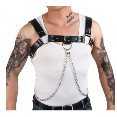 New fashion men's chain suspenders tide men's net red shoulder strap chest strap belt casual everything