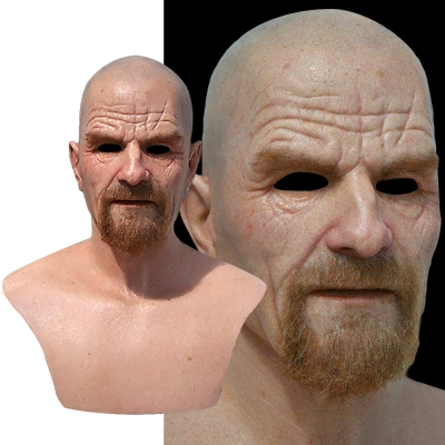 Breaking Bad old white head beard old man mask Halloween props