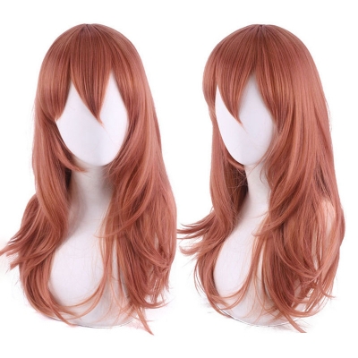 Chainsaw Man Angel Demon cos wig without trimming Chainsaw man Dark orange long hair micro volume Chainsaw man anime