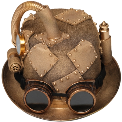 Explosive steampunk Gothic steam tube compass top hat goggles