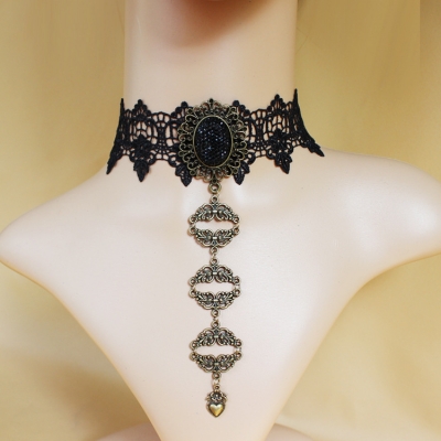 Gothic Lolita punk Halloween Ball Neck Ornament retro lace choker female collars