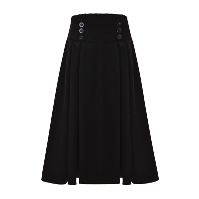 Europe and the United States large size retro style cosplay women's pleated skirt 2023 new high-waisted mid-length A-line skirt