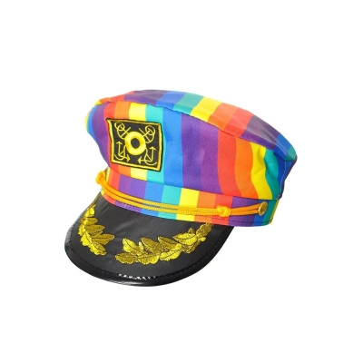 Euro-american party Color Bar Rainbow Captain Navy hat