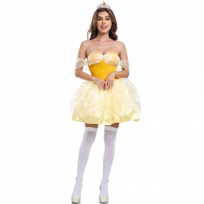 S-XL sexy white snow princess Halloween COS holiday party beauty and beast princess skirt